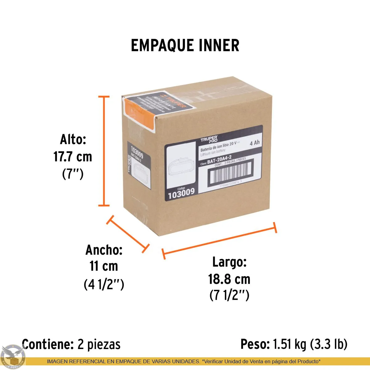 Batería ion litio, 20V, 4 Ah, TRUPERPRO, Truper 103009 - Imagen 5