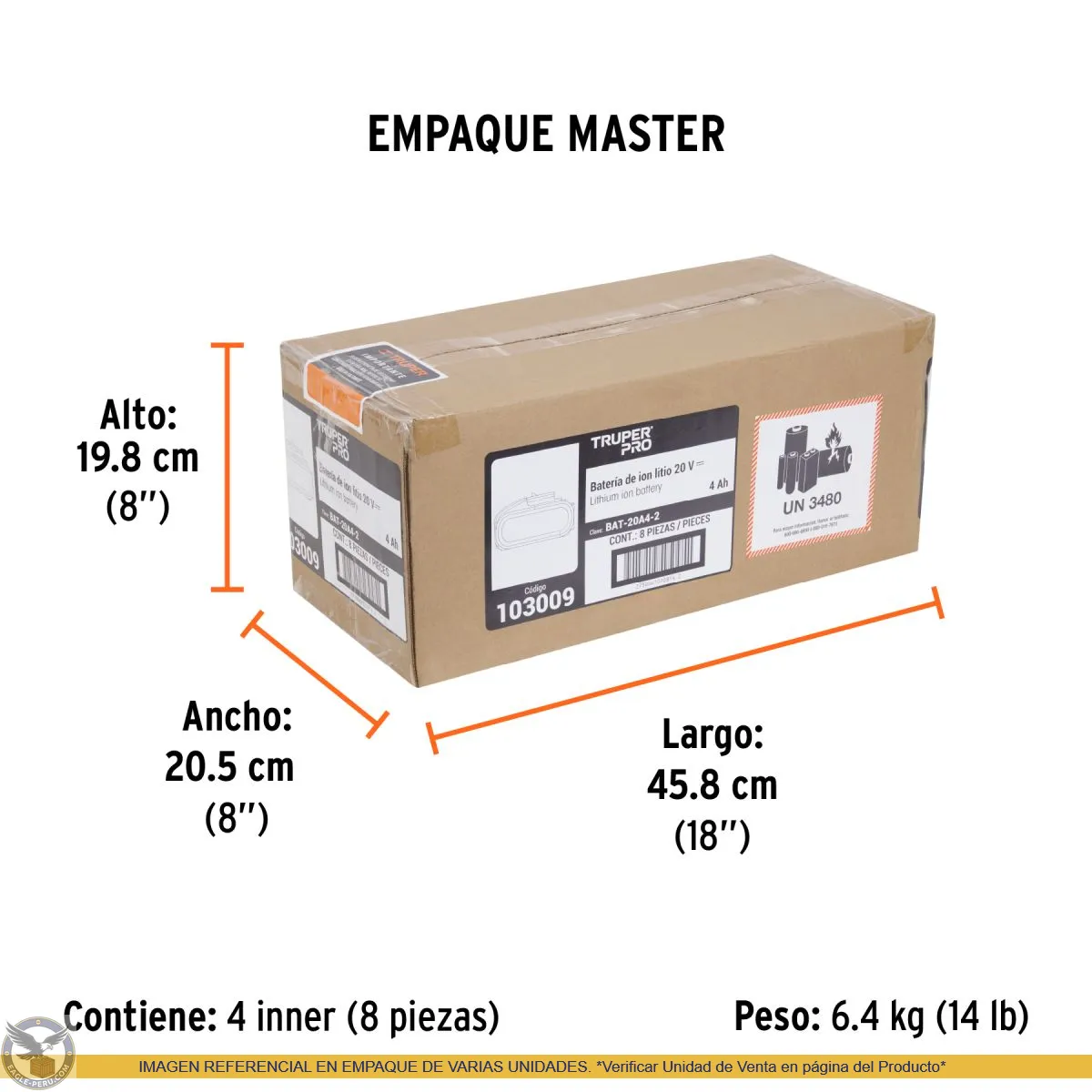 Batería ion litio, 20V, 4 Ah, TRUPERPRO, Truper 103009 - Imagen 6