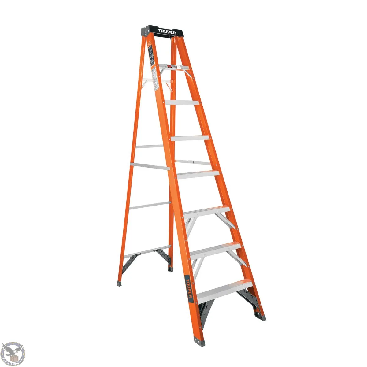 Escalera de tijera, tipo ll, 7 peldaños, fibra de vidrio, Truper 100227