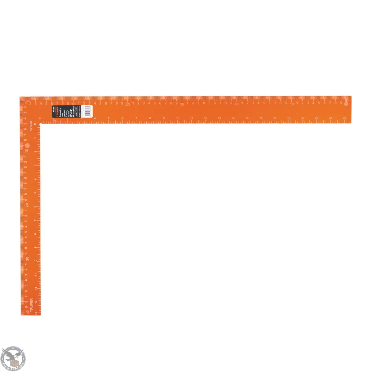Escuadra para albañil 16" x 24" de aluminio color naranja, Truper 101386