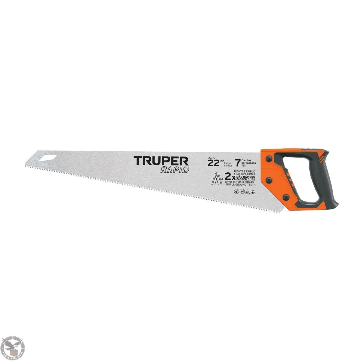 Serrucho Rapid 22", 7 DPP, mango Comfort grip, Truper 101870