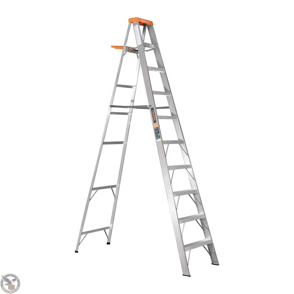 Escalera de tijera tipo II 9 peldaños y bandeja, Truper 10436