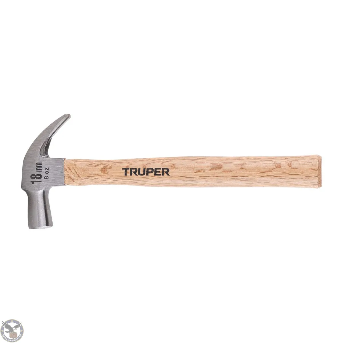 Martillo cabeza cónica 18 mm uña curva, mango madera, Truper 10554