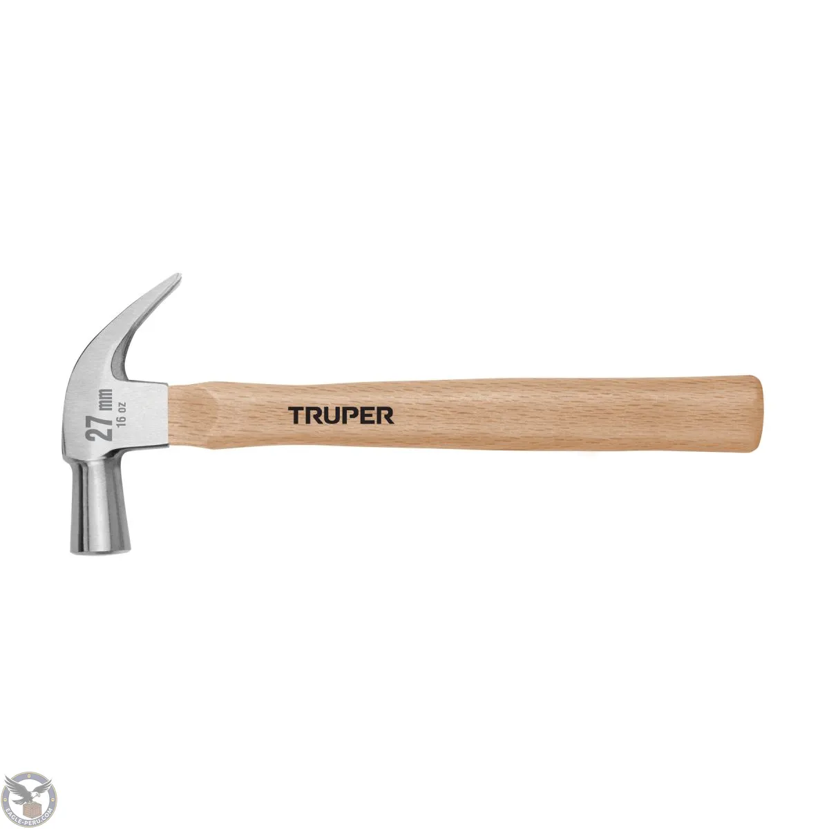 Martillo cabeza cónica 27 mm uña curva, mango madera, Truper 10560