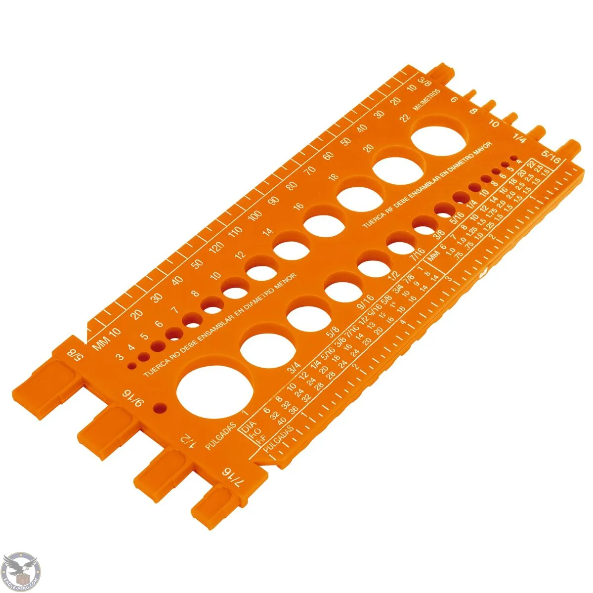 Regla medidora de tuercas y tornillos, 22 cm, Truper 10811