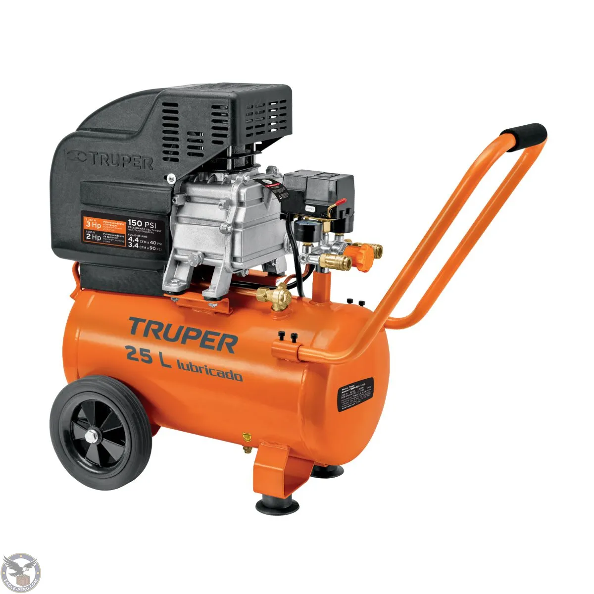 Compresora lubricada de aire, 25 L, 220 V/60 Hz, Truper 11836