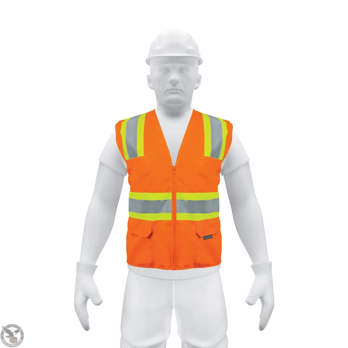 Chaleco de seguridad naranja, cintas reflectantes, max visibilidad y 6 bolsas, Truper 13475