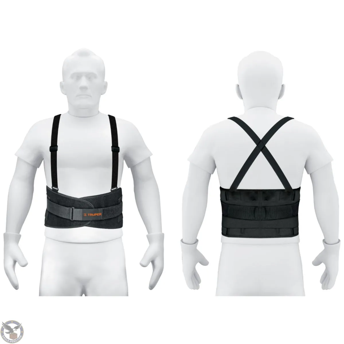 Faja lumbar con tercer cinturón, talla M, Truper 14216