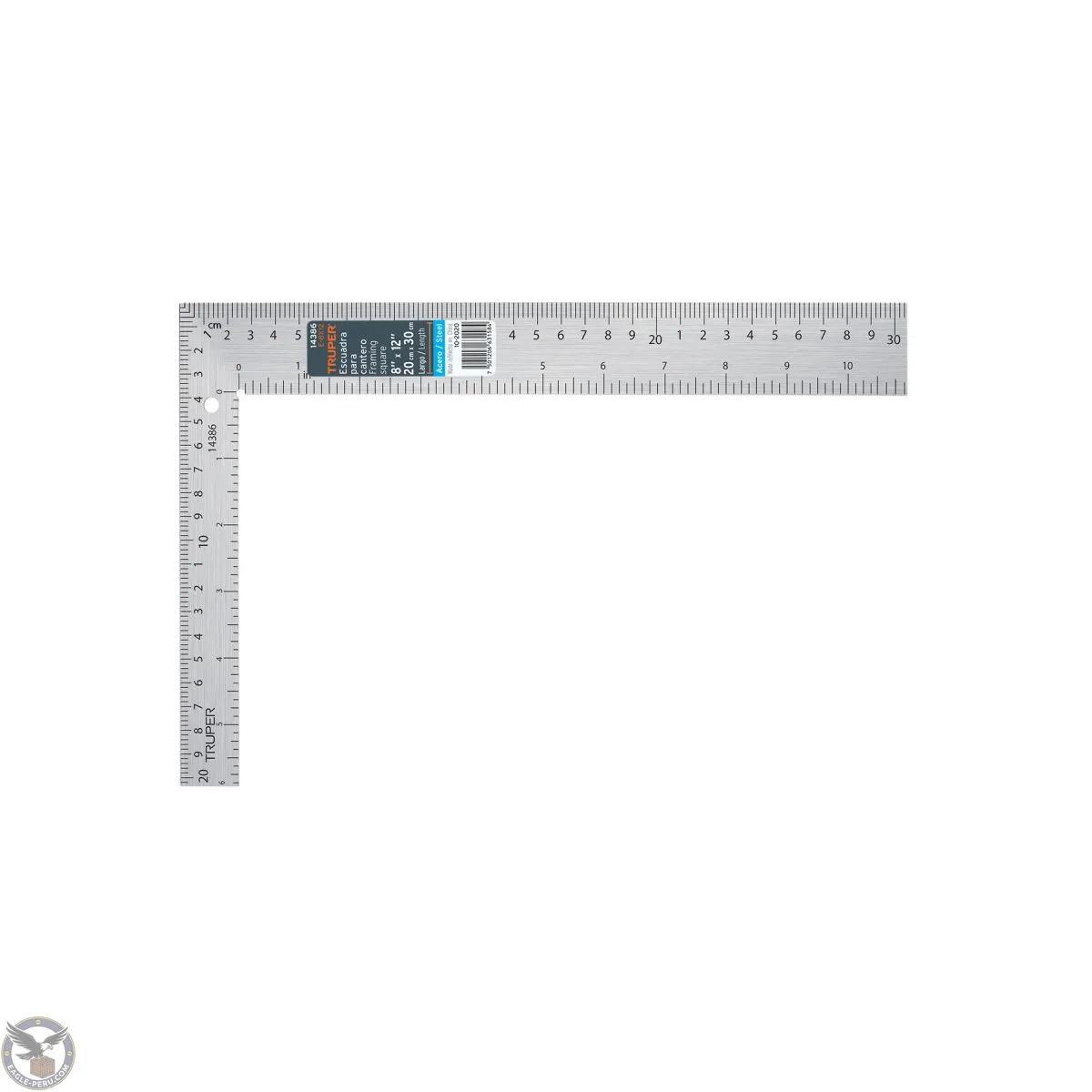 Escuadra para albañil 8" x12" de acero, Truper 14386