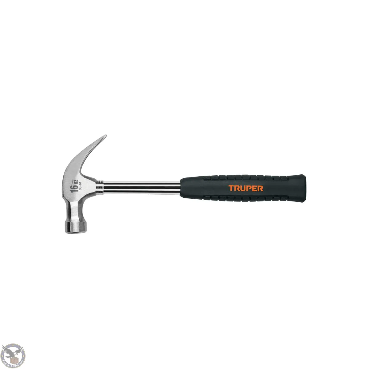 Martillo pulido 16 oz uña curva, mango tubular c/neopreno, Truper 16700