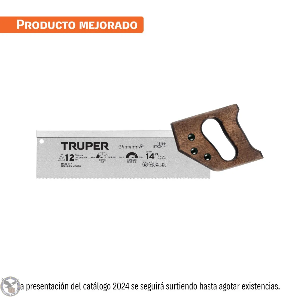 Serrucho de costilla 14" Diamante, 9 DPP, Truper 18166