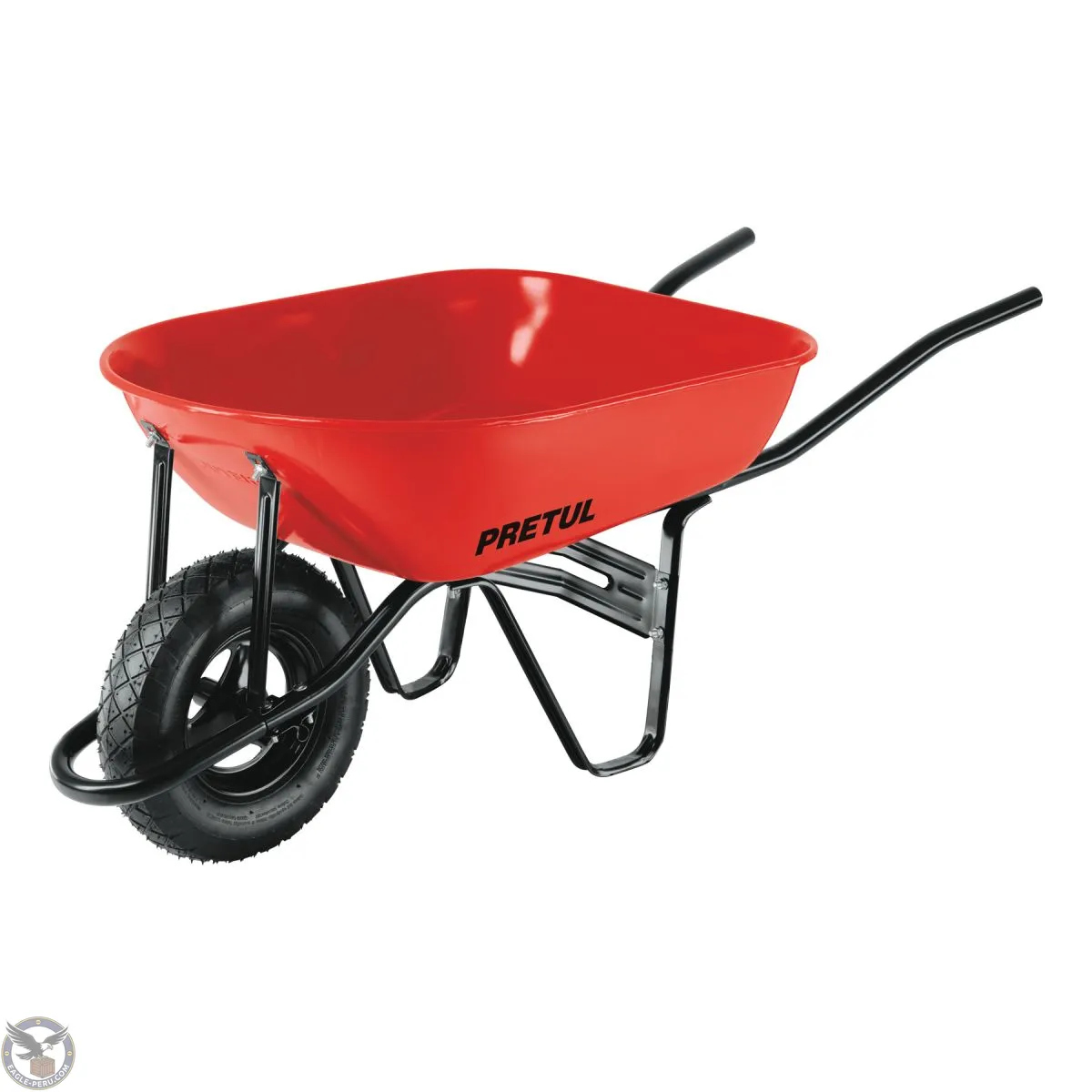 Carretilla roja 5.5 ft3 llanta neumática reforzada, Pretul 20627