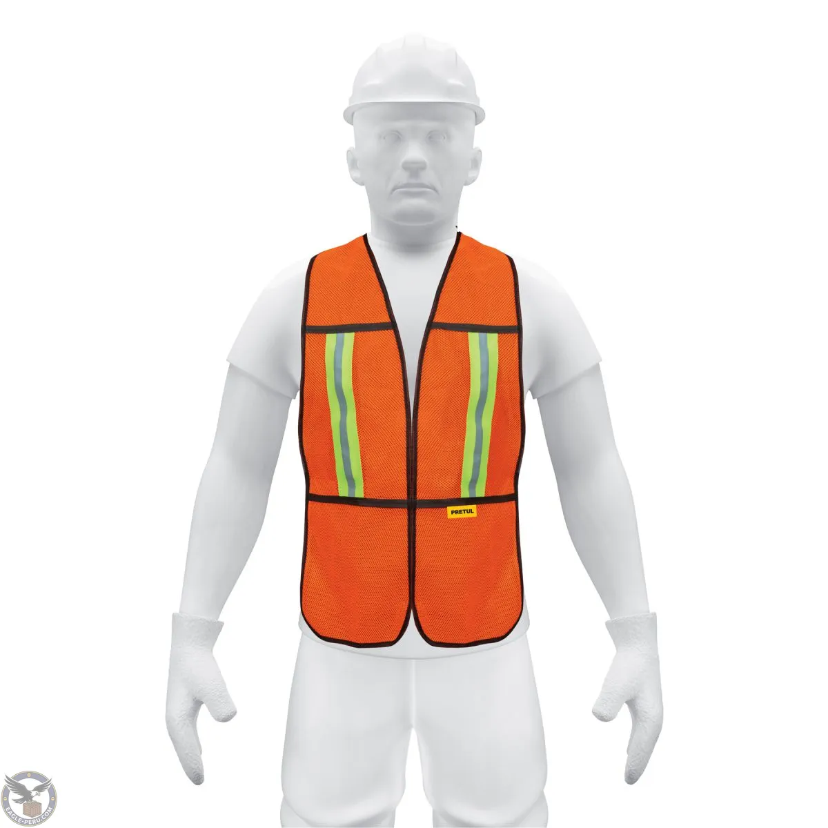 Chaleco de seguridad con cintas reflectantes, naranja, Pretul 21025