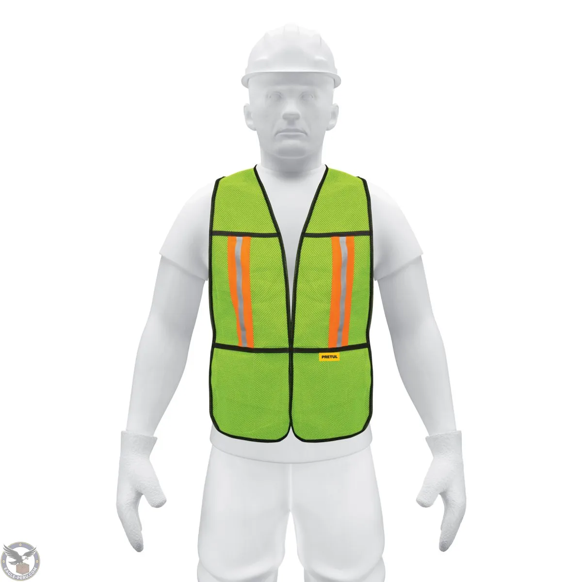 Chaleco de seguridad con cintas reflectantes, verde, Pretul 21026