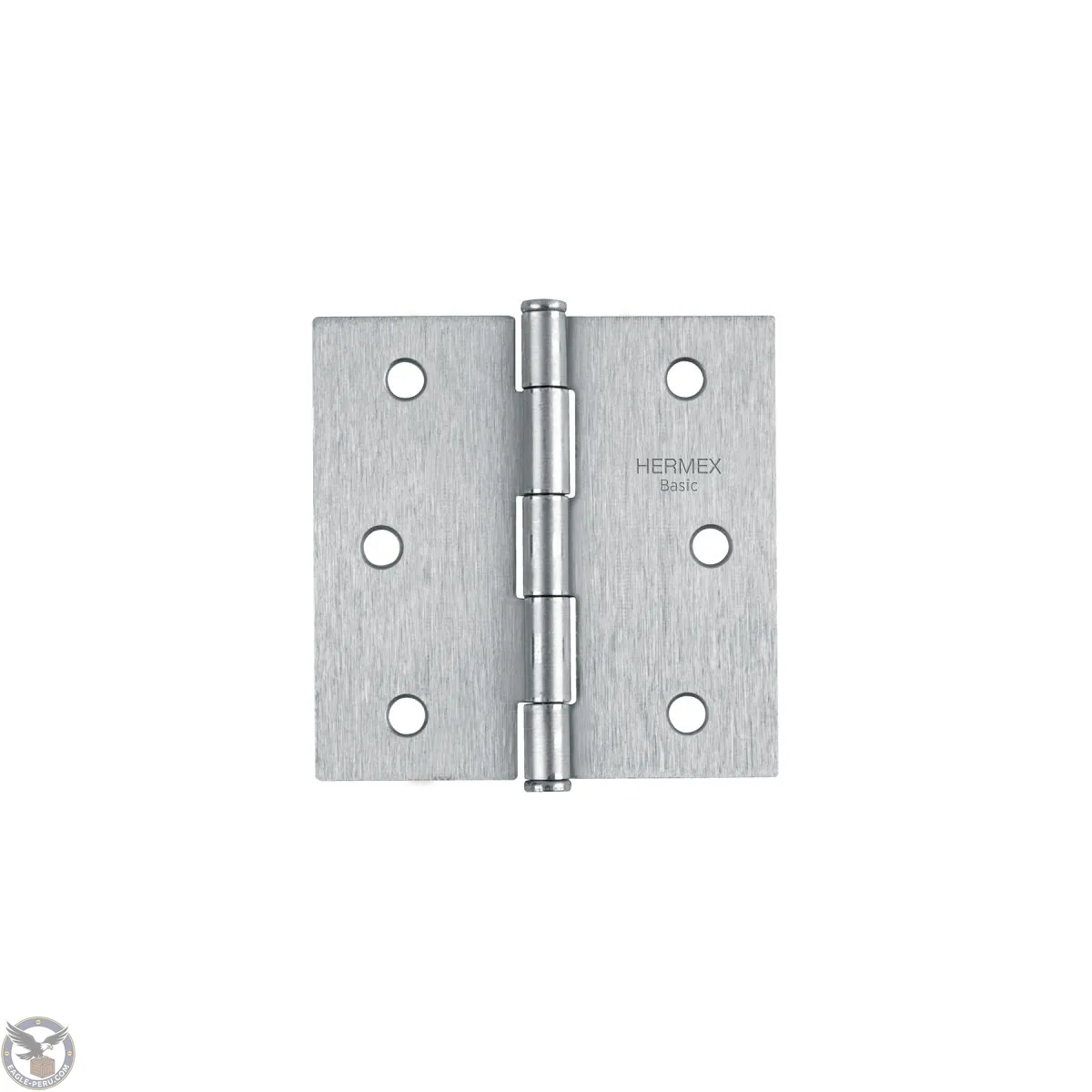 Bisagra tipo capuchina 3", acero cromo mate, plana, Hermex Basic 23687