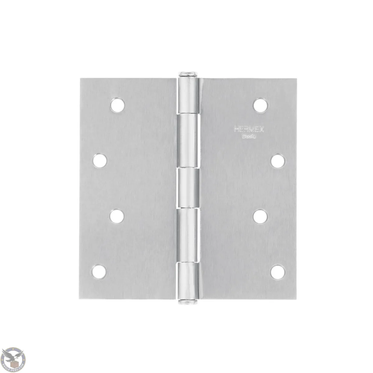 Bisagra tipo capuchina 4", acero cromo mate, plana, Hermex Basic 23689