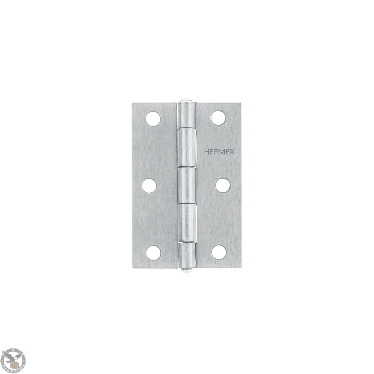 Bisagra rectangular 3" acero pulido, cabeza media bola, Hermex 43189