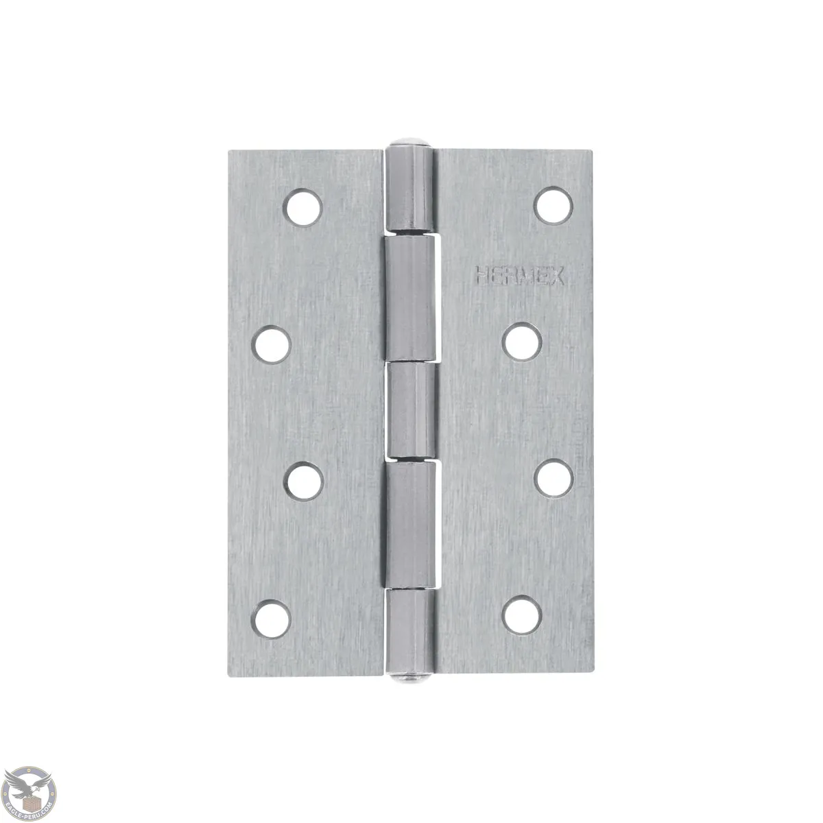 Bisagra rectangular 4" acero pulido, cabeza media bola, Hermex 43191