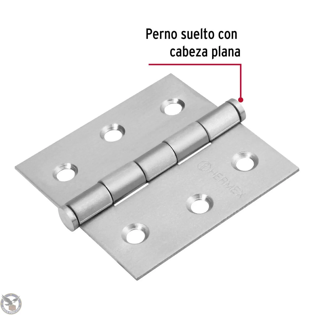 BC-254P Bisagra cuadrada 2-1/2" acero inox, cabeza plana, Hermex 43226