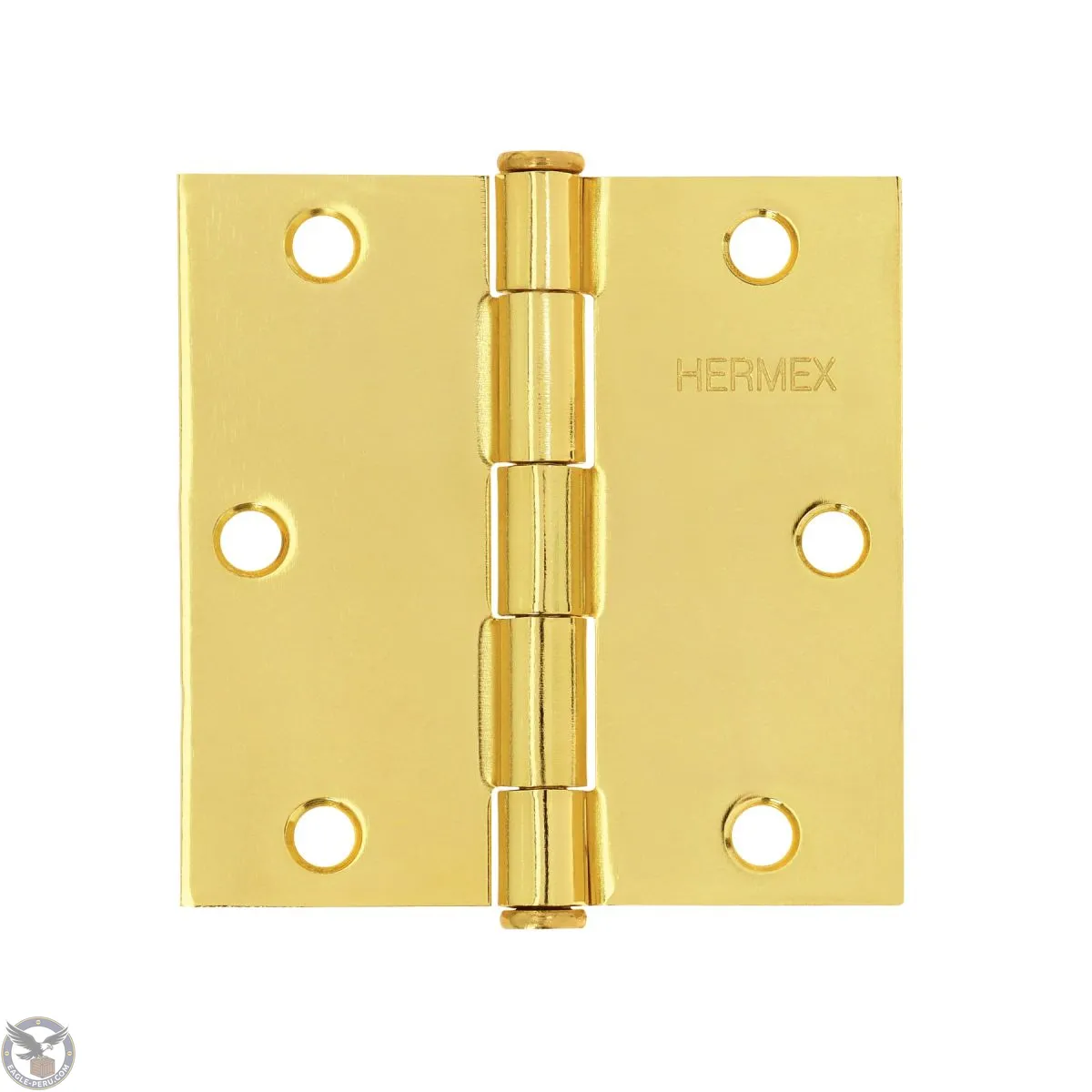 Bisagra tipo capuchina 3-1/2" acero latonado, plana, Hermex 43238